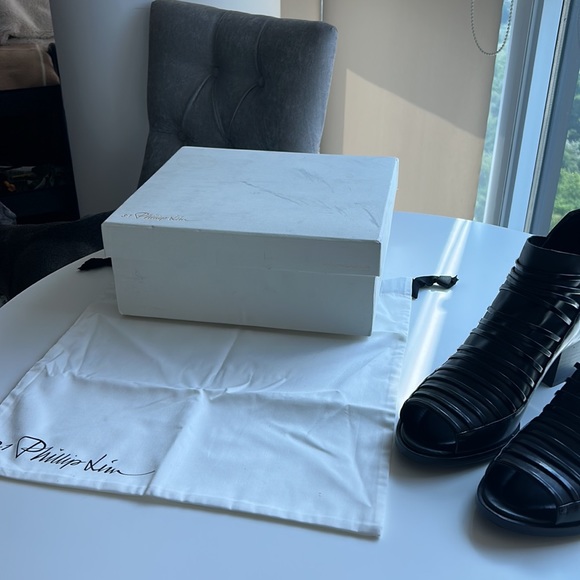 Phillip Lim Designer open-toe smooth leather booties - Picture 7 of 8